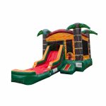 Combo Palm Tree Wet rental, Palm tree combo bounce house, wet combo springfield, tropical bounce house rental, water slide combo springfield, party rentals TN, inflatable rentals springfield, summer party ideas, bounce house with slide