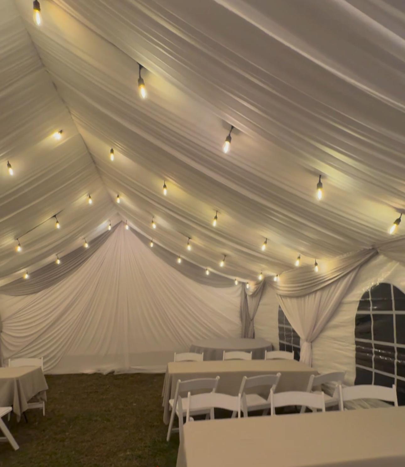 Decorative draping setup for weddings and private parties in Middle Tennessee